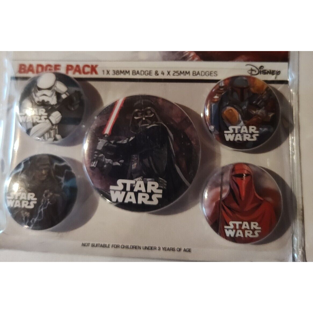 Star Wars Official Dark Side Set Of 5 Badge Pin Pinback Darth Vader Stormtrooper